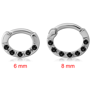 SURGICAL STEEL JEWELED HINGED SEPTUM CLICKER RING