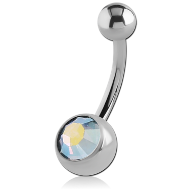 TITANIUM PREMIUM CRYSTAL JEWELED NAVEL BANANA