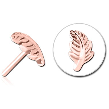 ROSE GOLD PVD COATED SURGICAL STEEL THREADLESS ATTACHMENT - LEAF
