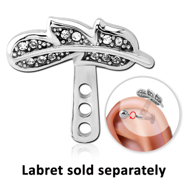 316L SURGICAL STEEL JEWELED HELIX WRAP - LEAF