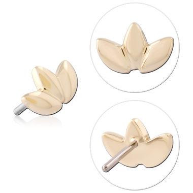 14K YELLOW GOLD ATTACHMENT TITANIUM THREADLESS PIN