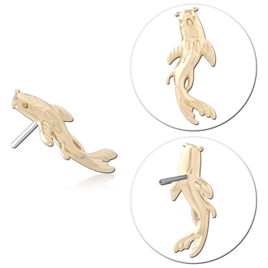 14K YELLOW GOLD THREADLESS ATTACHMENT KOI FISH