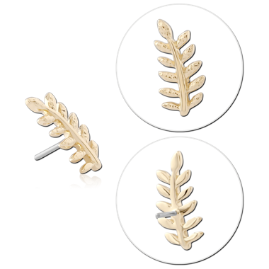 14K YELLOW GOLD ATTACHMENT TITANIUM THREADLESS PIN