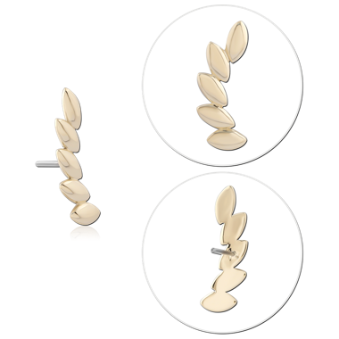 14K GOLD ATTACHMENT TITANIUM THREADLESS PIN