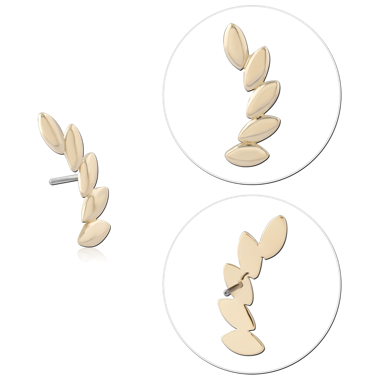 14K GOLD ATTACHMENT TITANIUM THREADLESS PIN