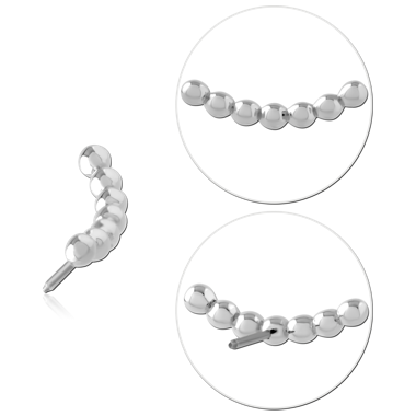 14K WHITE GOLD SOLID ATTACHMENT TITANIUM THREADLESS PIN