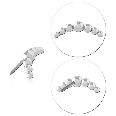 14K WHITE GOLD SOLID ATTACHMENT TITANIUM THREADLESS PIN