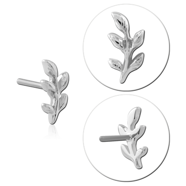 14K WHITE GOLD  ATTACHMENT TITANIUM THREADLESS PIN