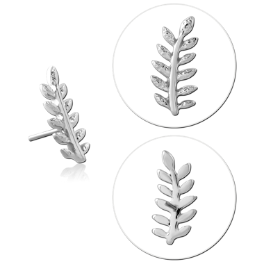 14K WHITE GOLD  ATTACHMENT TITANIUM THREADLESS PIN