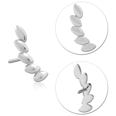 14K WHITE GOLD ATTACHMENT TITANIUM THREADLESS PIN