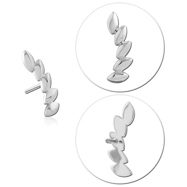 14K WHITE GOLD ATTACHMENT TITANIUM THREADLESS PIN