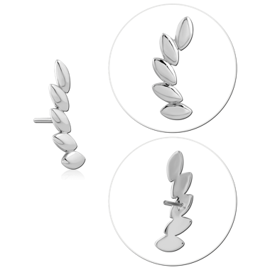 14K WHITE GOLD ATTACHMENT TITANIUM THREADLESS PIN