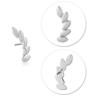 14K WHITE GOLD ATTACHMENT TITANIUM THREADLESS PIN