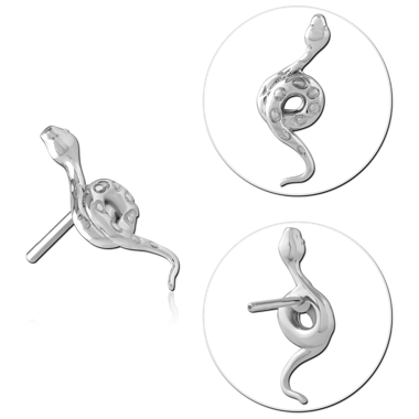 14K WHITE GOLD ATTACHMENT TITANIUM THREADLESS PIN