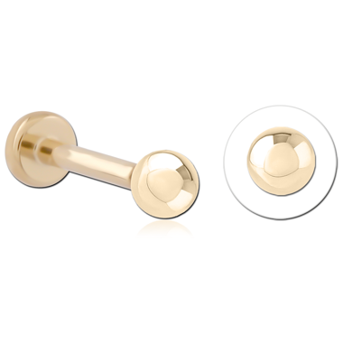 14K YELLOW GOLD THREADLESS LABRET BALL