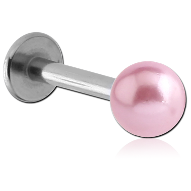 SURGICAL STEEL LABRET WITH SYNTHETIC PEARL