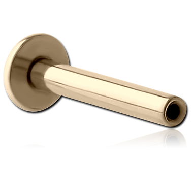 STERILE 14K GOLD THREADLESS LABRET PIN