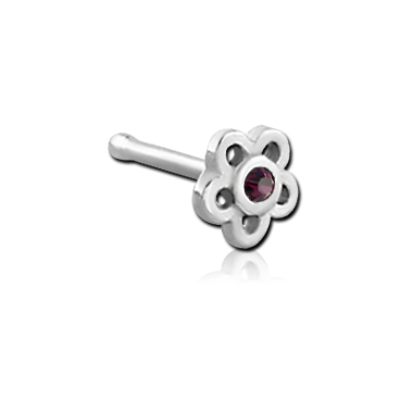 SURGICAL STEEL JEWELED FLOWER NOSE BONE