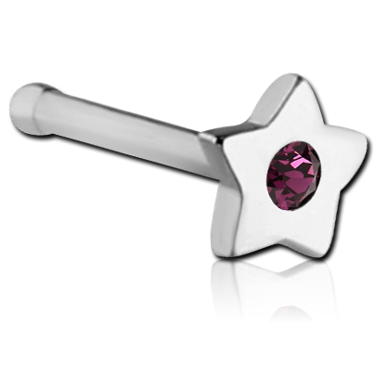 SURGICAL STEEL JEWELED STAR NOSE BONE