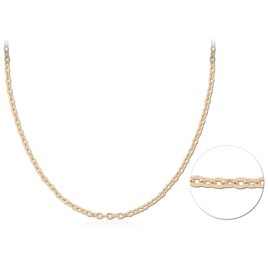GOLD PVD COATED STAINLESS STEEL NECKLACE FINE OVAL CABLE LINK CHAIN