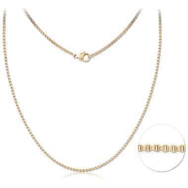 GOLD PVD 18K COATED STAINLESS STEEL NECKLACE CHAIN ROLO LINK
