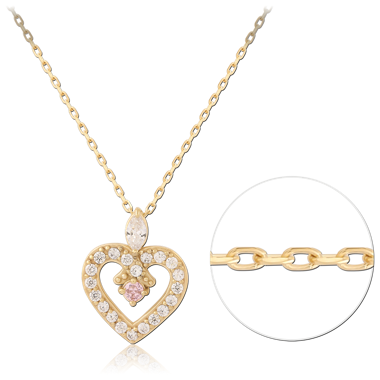 GOLD PVD 18K COATED SURGICAL STEEL NECKLACE WITH PENDANT