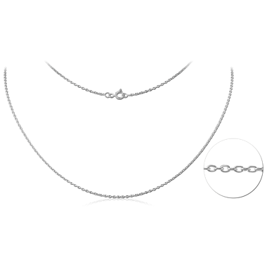 STERLING SILVER 925 RHODIUM PLATED CABLE CHAIN