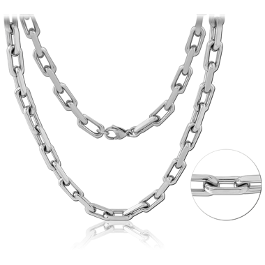 STAINLESS STEEL NECKLACE CHAIN PAPERCLIP LINK