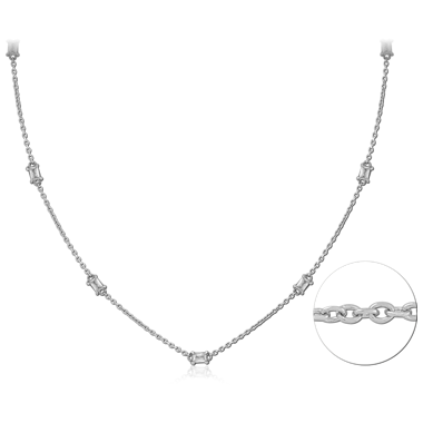 SURGICAL STEEL JEWELED NECKLACE