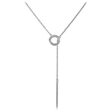 STERLING SILVER 925 NECKLACE WITH PENDANT - CIRCLE AND BAR