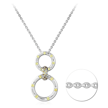 STERLING SILVER 925 JEWELED NECKLACE WITH PENDANT