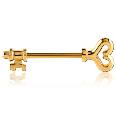 316L GOLD PVD COATED SURGICAL STEEL NIPPLE SHIELD - KEY