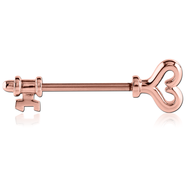 316L ROSE GOLD PVD COATED SURGICAL STEEL NIPPLE SHIELD - KEY