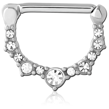 Jeweled Round Nipple Clicker Piercing Jewelry 