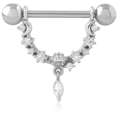 316L SURGICAL STEEL JEWELED NIPPLE SHIELD