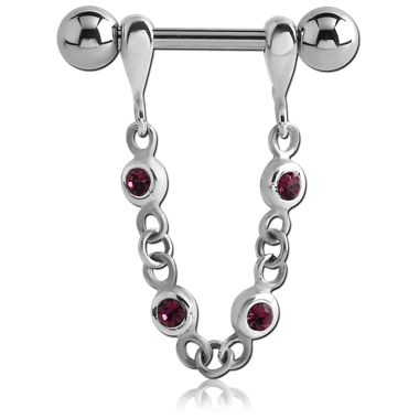 STERLING SILVER 925 JEWELED NIPPLE STIRRUP