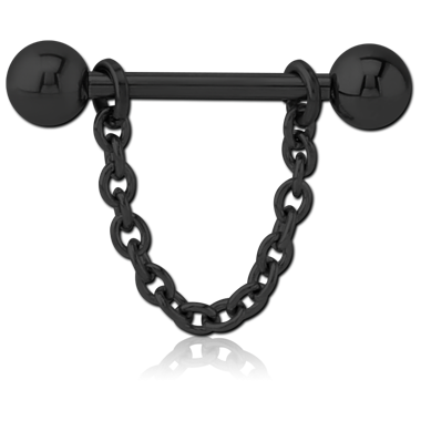 STERILE 316L BLACK PVD COATED SURGICAL STEEL CHAIN NIPPLE SHIELD