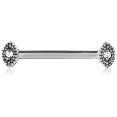 STERILE SURGICAL STEEL NIPPLE PIERCING INTERNAL THREADED BAR WITH ATTACHMENT