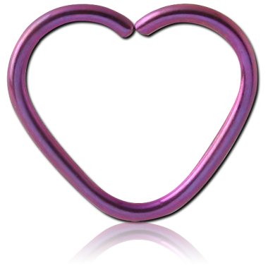 ANODISED SURGICAL STEEL HEART SEAMLESS RING