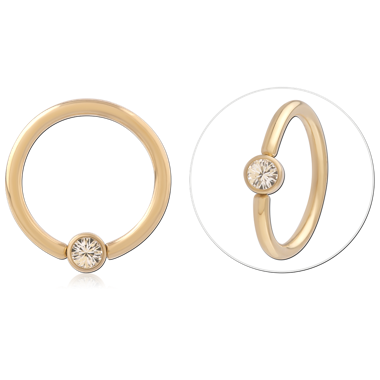316L GOLD PVD 18K COATED SURGICAL STEEL HINGE SEGMENT RING