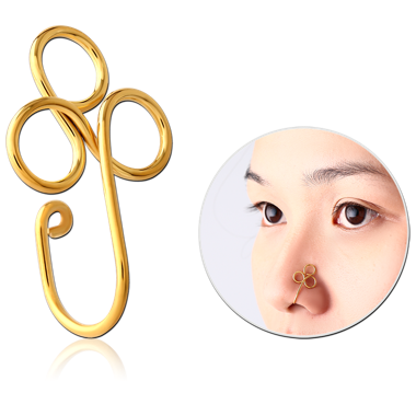 GOLD PVD COATED SURGICAL STEEL NOSE CLIP
