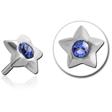 STERLING SILVER 925 JEWELED STAR ATTACHMENT FOR BIOFLEX NOSE STUDS