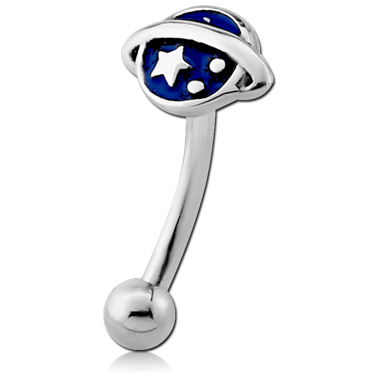 316L SURGICAL STEEL FANCY CURVED MICRO BARBELL - SATURN