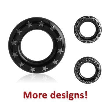BLACK PVD COATED SURGICAL STEEL SEGMENT RING