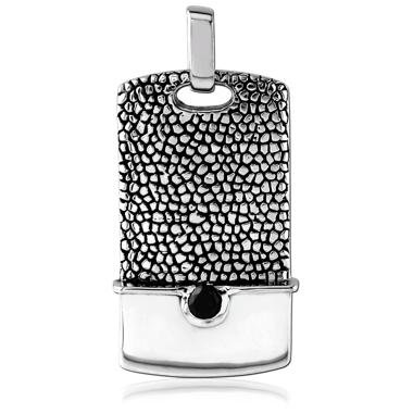 316L SURGICAL STEEL KOOL KATANA JEWELED PENDANT - TAG