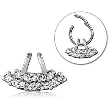 SURGICAL STEEL SLIDING CHARM FOR HINGED SEGMENT RING CURVED CLUSTER GEMS
