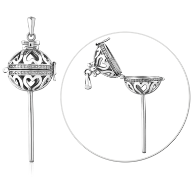 316L SURGICAL STEEL PENDANT - OPEN TOP LOLIPOP