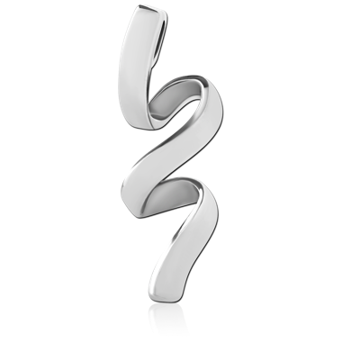 SURGICAL STEEL PENDANT SPIRAL RIBBON TWIST POLISHED FINISH MODERN DESIGN