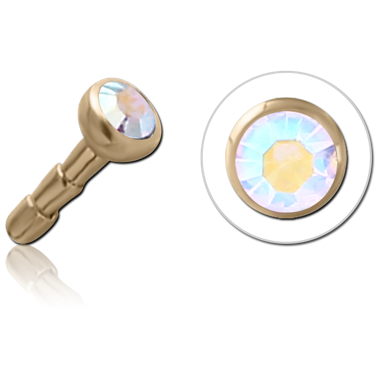 18K GOLD 1.75MM JEWELED PUSH FIT ATTACHMENT FOR BIOFLEX INTERNAL LABRET