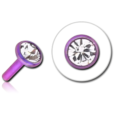 ANODISED SURGICAL STEEL VALUE JEWELED PUSH FIT DISC FOR BIOFLEX INTERNAL LABRET
